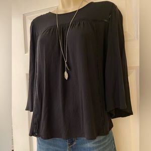 Old Navy - Black - Quarter Sleeve Boho Blouse - Medium